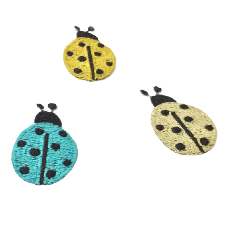 Embroidery Lady Bug - 衣類装飾用のクリエイティブな刺embroideryパッチ,日曜大工のアップリケ,金色のてんとう虫,カブトムシ,昆虫,49個,ロット