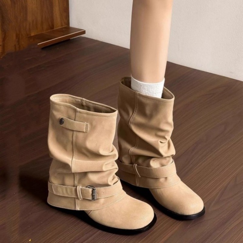 女性用、丸いつま先、ミドル丈、ゆったりとしたシルエットのブー - Embroidery Garments のレビューと価格