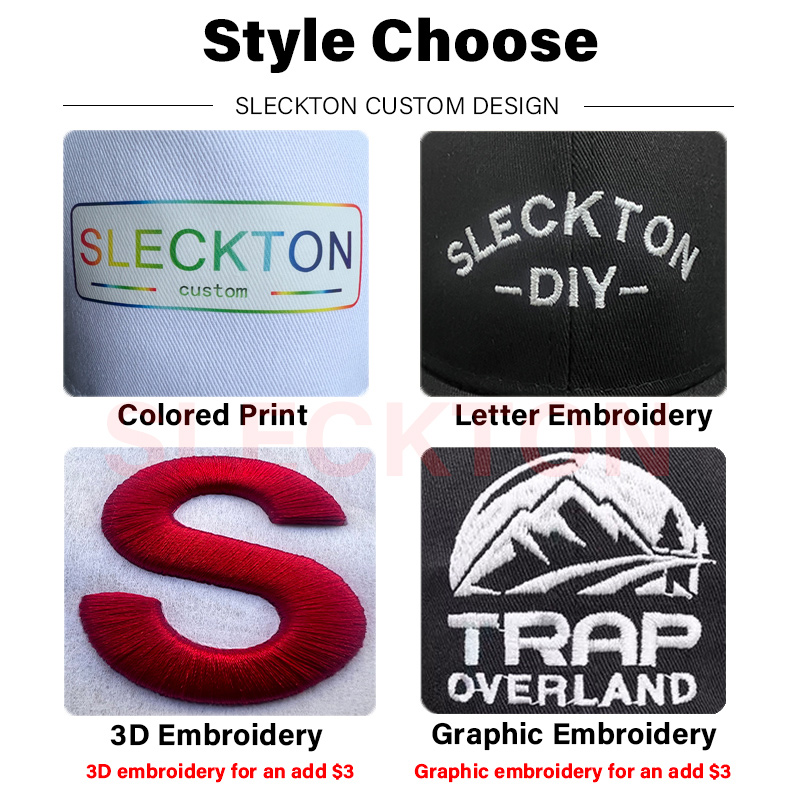 SLECKTON カスタム刺繍ロゴつば広野球帽大きな頭囲ブラ - Embroidery Design Logo のレビューと価格