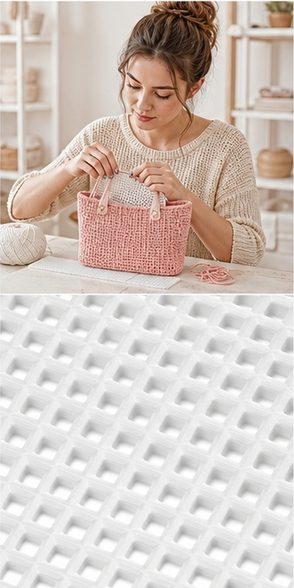 6枚入り、DIY用バッグ編み板、高品質プラスチック製グリッド - Embroidery Bag のレビューと価格