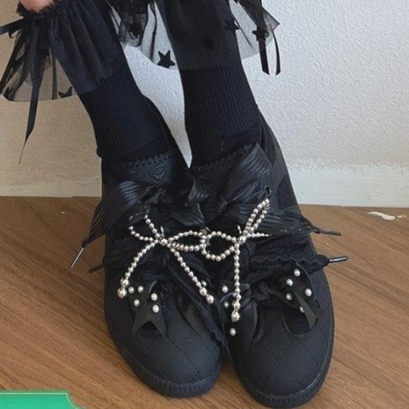 ファッション性の高い、甘いロリータ風のフラットスニーカー。パ - Embroidery Garments のレビューと価格