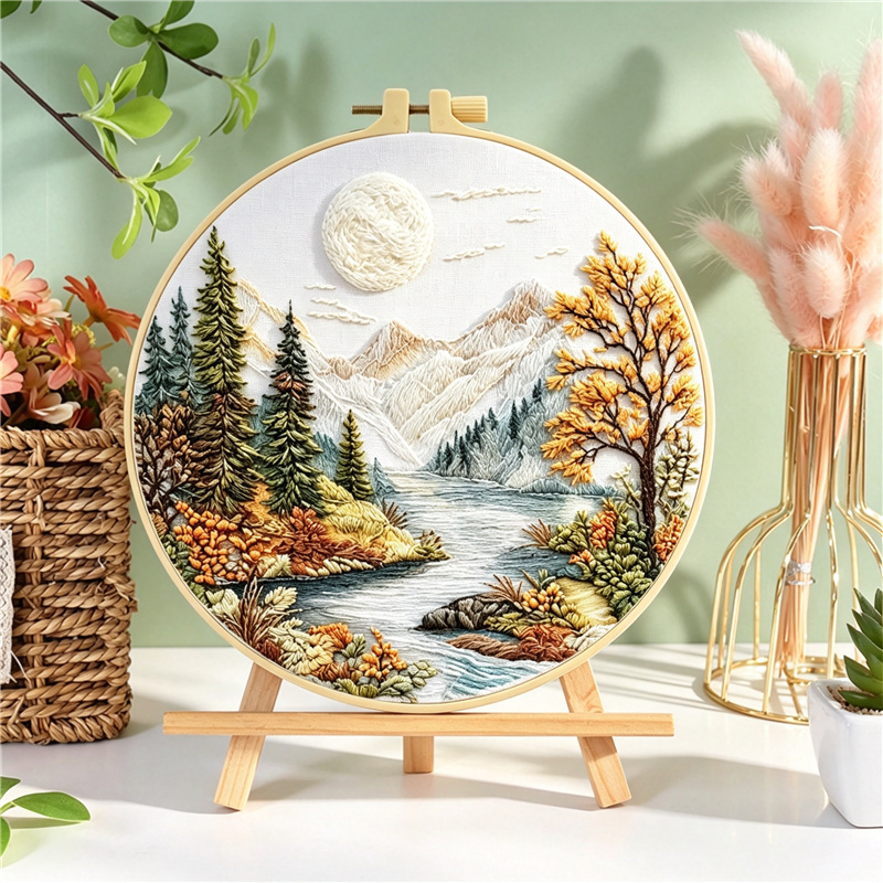 初心者向けDIY手刺繍キット（パターン、生地、糸、枠付き）手 - Embroidery Meaning のレビューと価格