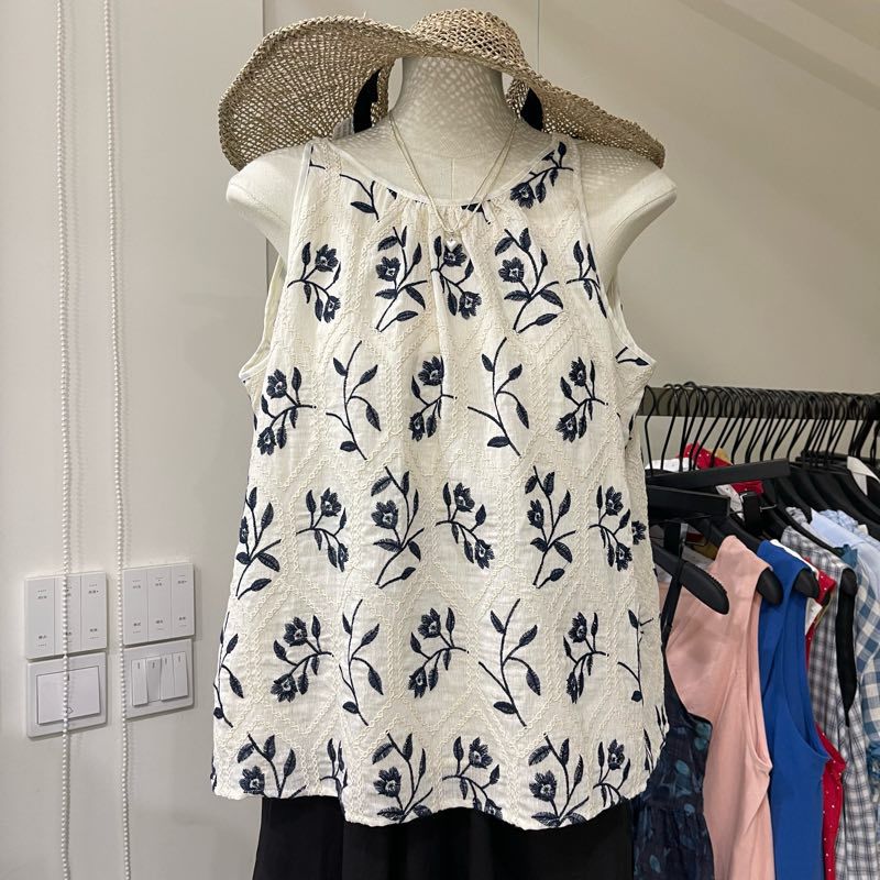 SYsYouthfully O ネック刺繍クロシェフラワーシ - Embroidery Cotton Shirt のレビューと価格